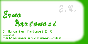 erno martonosi business card